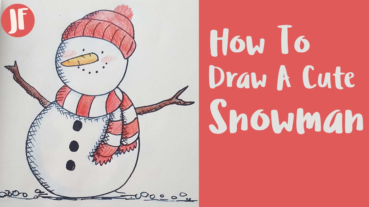 How To Draw A Cute Snowman Draw With Jen Thumbnail