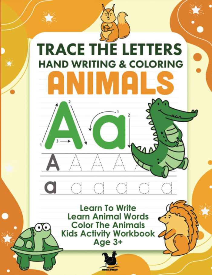 Animals Letter Tracing And Colouring Book ooh lovely